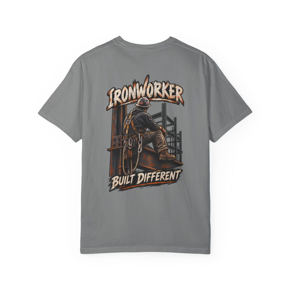 Ironworker T-Shirt – 'Built Different' Construction Crew Tee