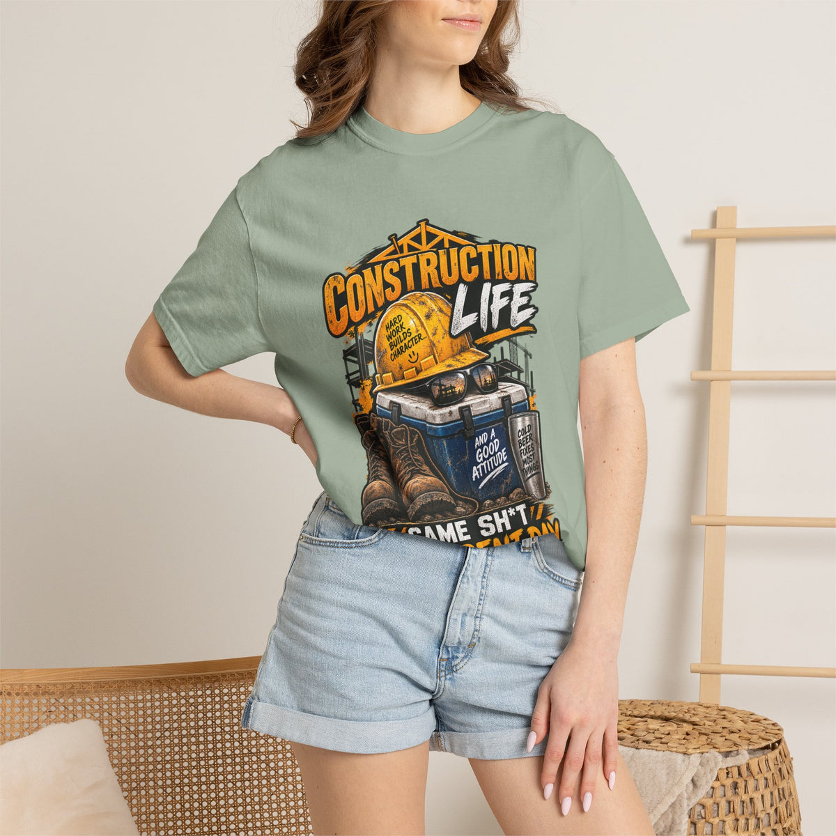 Construction Life T-Shirt — "Same Sh*t Different Day" Workwear Tee