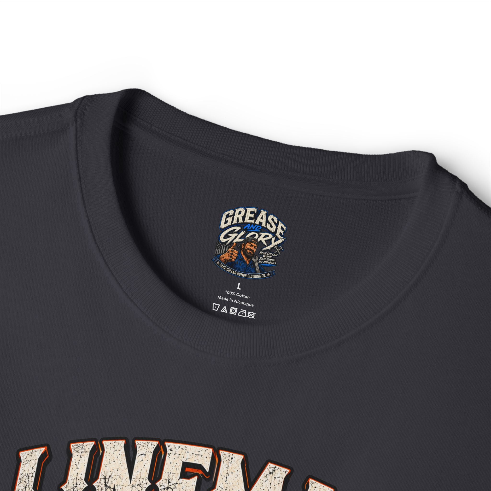 Lineman Graphic Tee — "Because All Other Jobs Are Beneath Us" Oversized Shirt