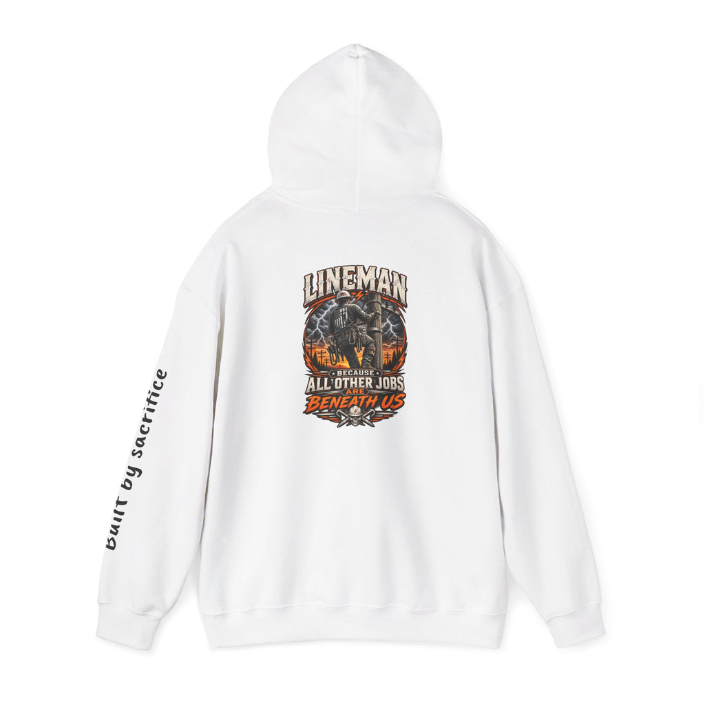 Lineman Hoodie - "Built By Sacrifice" Lineman Crew Graphic Pullover