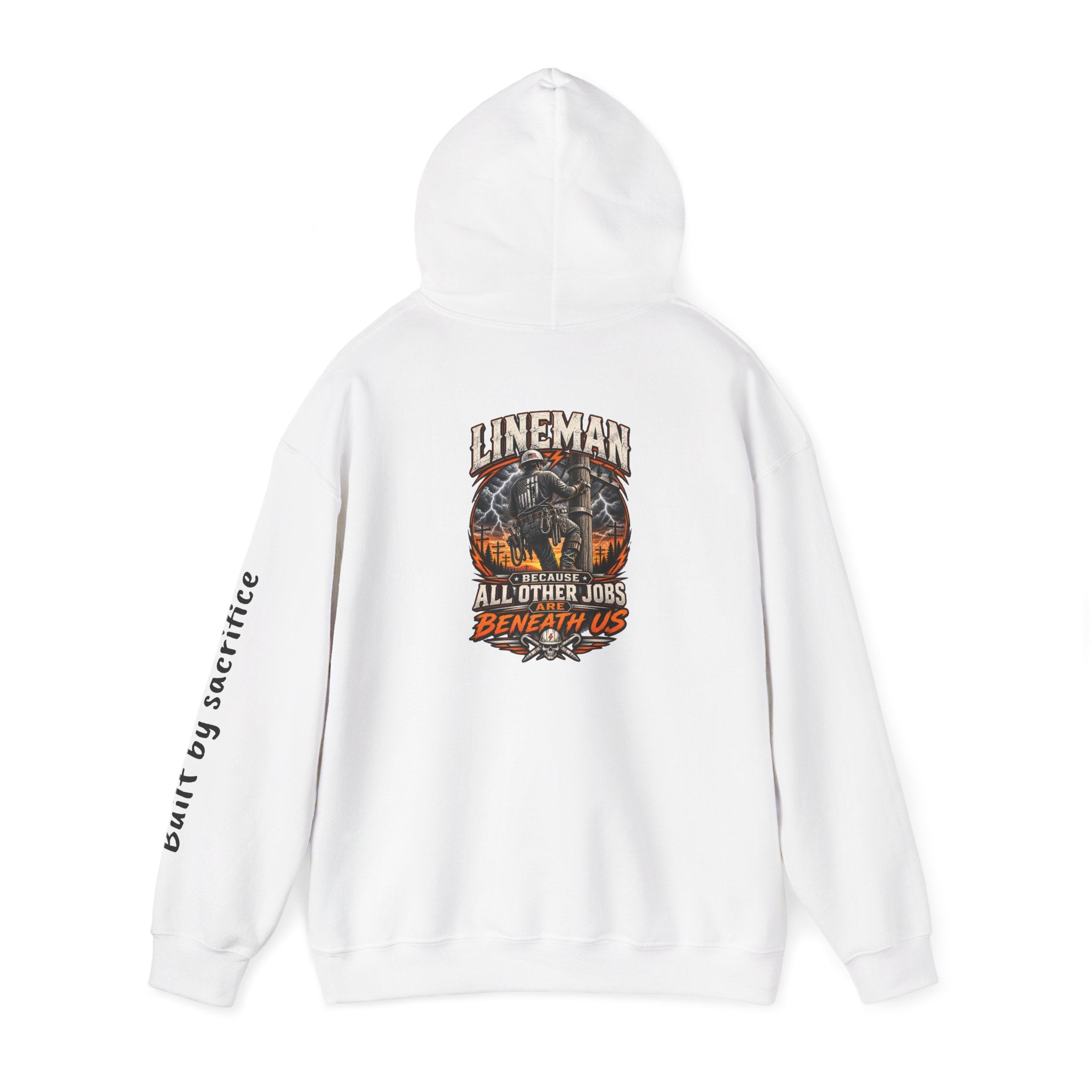 Lineman Hoodie - "Built By Sacrifice" Lineman Crew Graphic Pullover