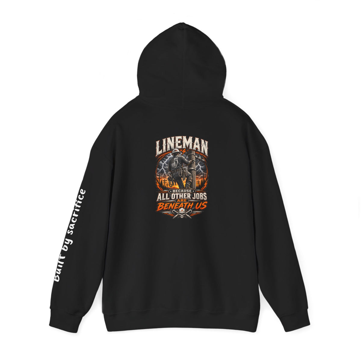 Lineman Hoodie - "Built By Sacrifice" Lineman Crew Graphic Pullover