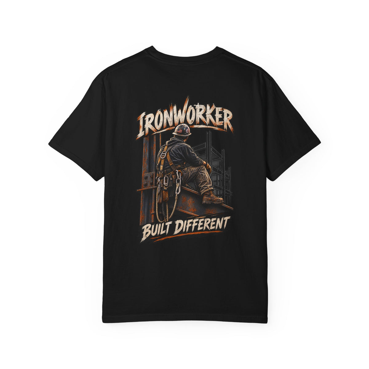 Ironworker T-Shirt – 'Built Different' Construction Crew Tee