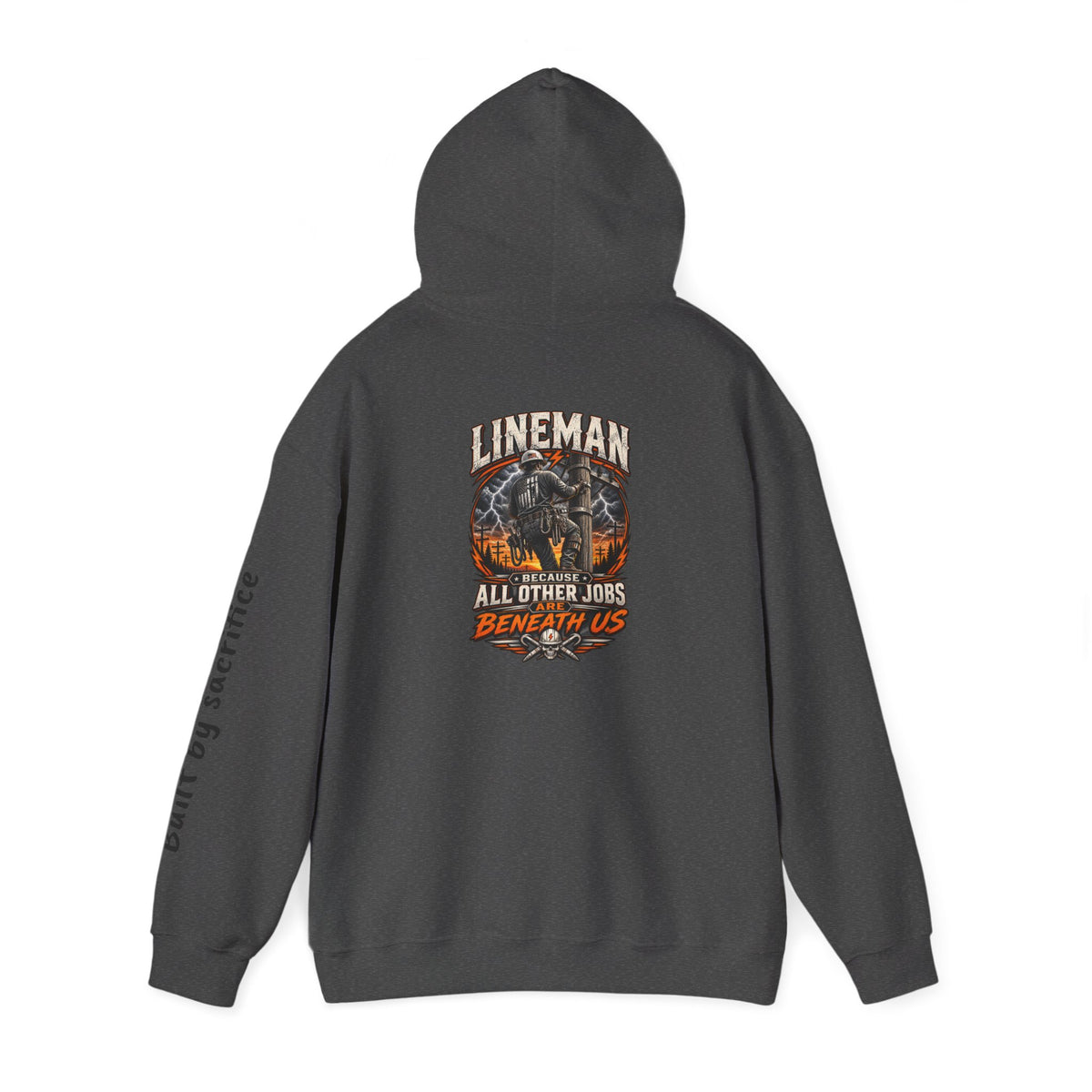 Lineman Hoodie - "Built By Sacrifice" Lineman Crew Graphic Pullover