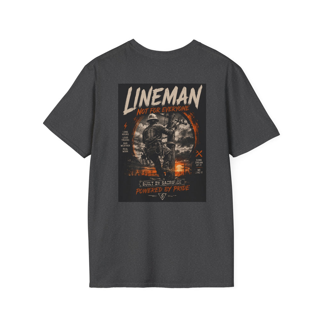 Lineman "Built by sacrifice"  Unisex Soft style T-Shirt