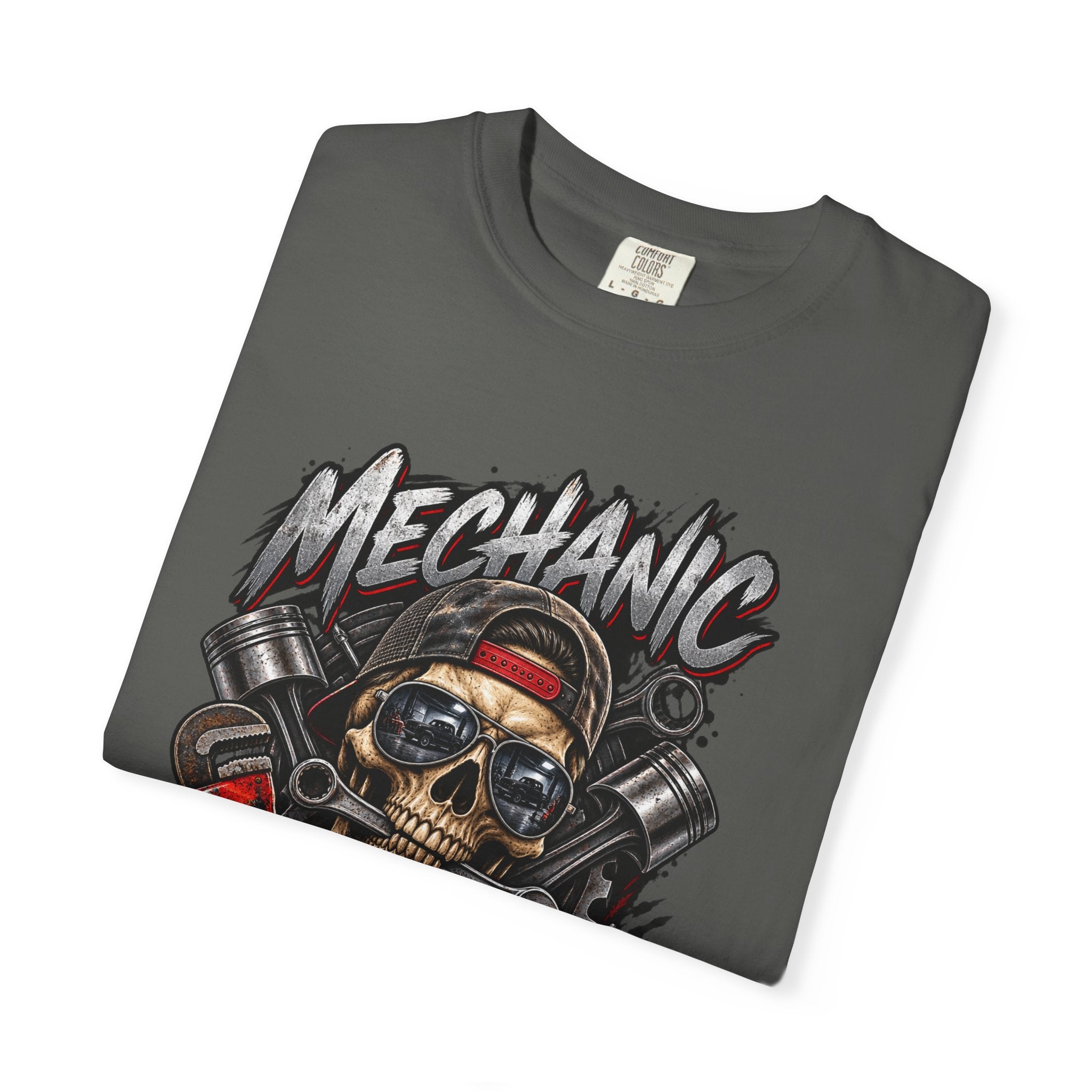 Mechanic Skull T-Shirt — "Fixin' What You Broke" Garage Tee