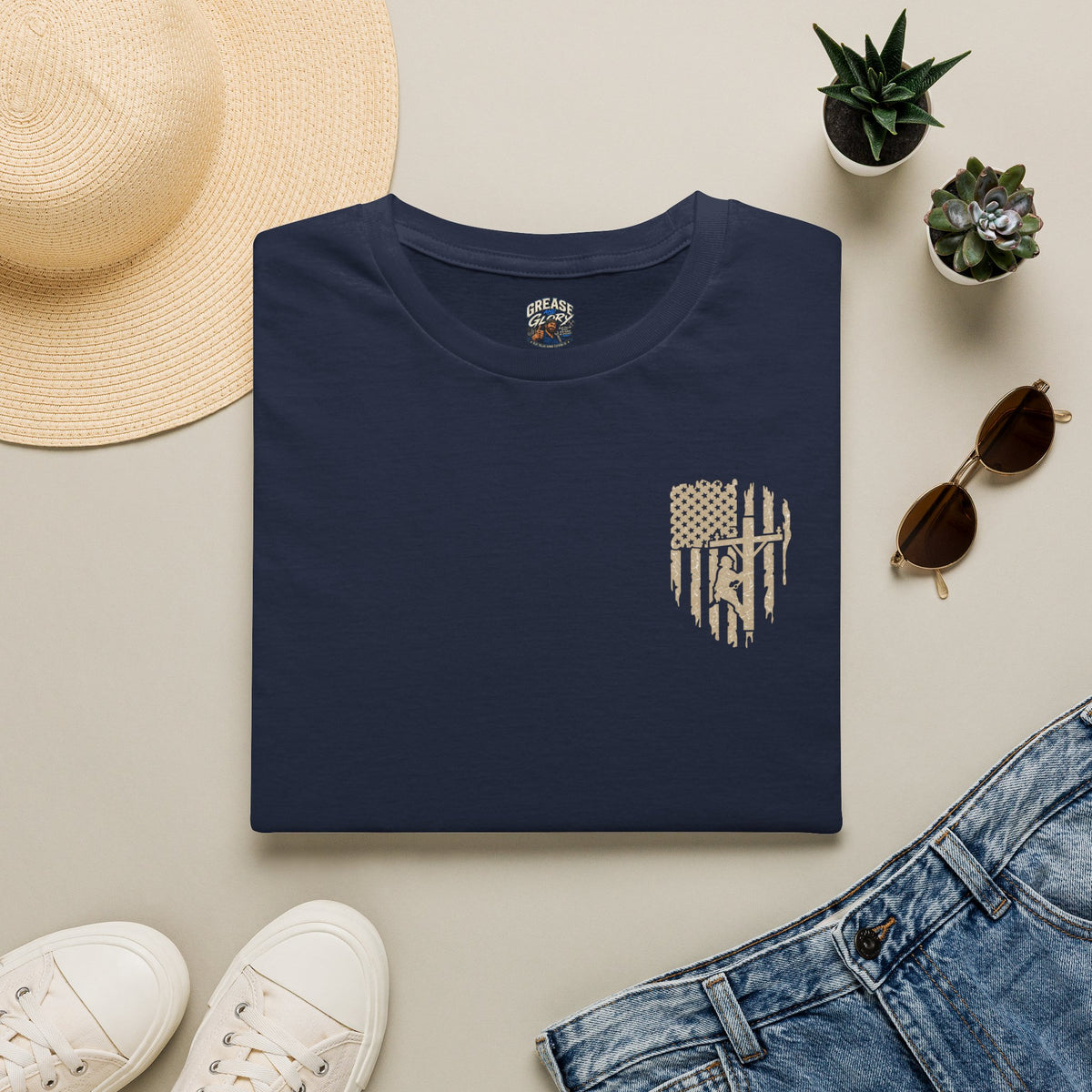 Lineman "Built by sacrifice"  Unisex Soft style T-Shirt