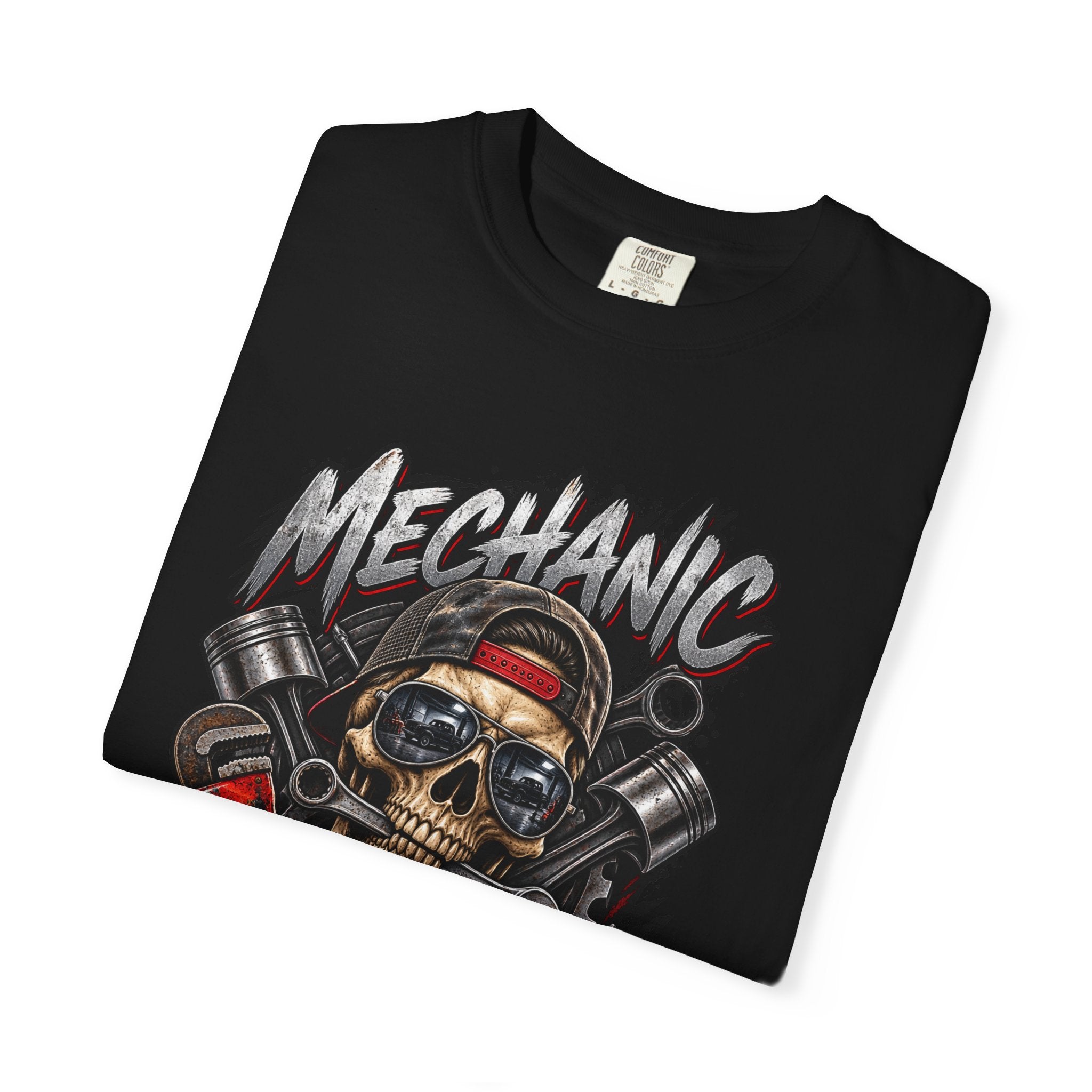 Mechanic Skull T-Shirt — "Fixin' What You Broke" Garage Tee