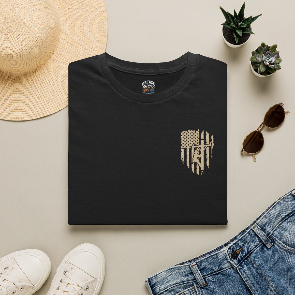 Lineman "Built by sacrifice"  Unisex Soft style T-Shirt
