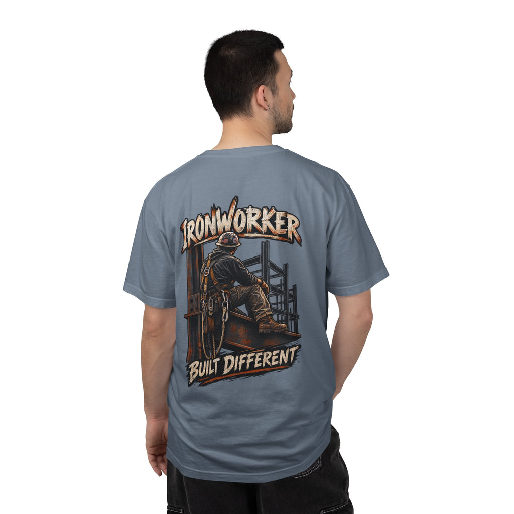 Ironworker T-Shirt – 'Built Different' Construction Crew Tee
