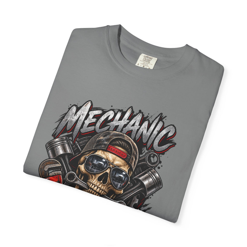 Mechanic Skull T-Shirt — "Fixin' What You Broke" Garage Tee