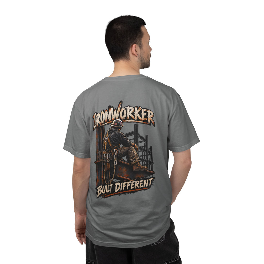 Ironworker T-Shirt – 'Built Different' Construction Crew Tee