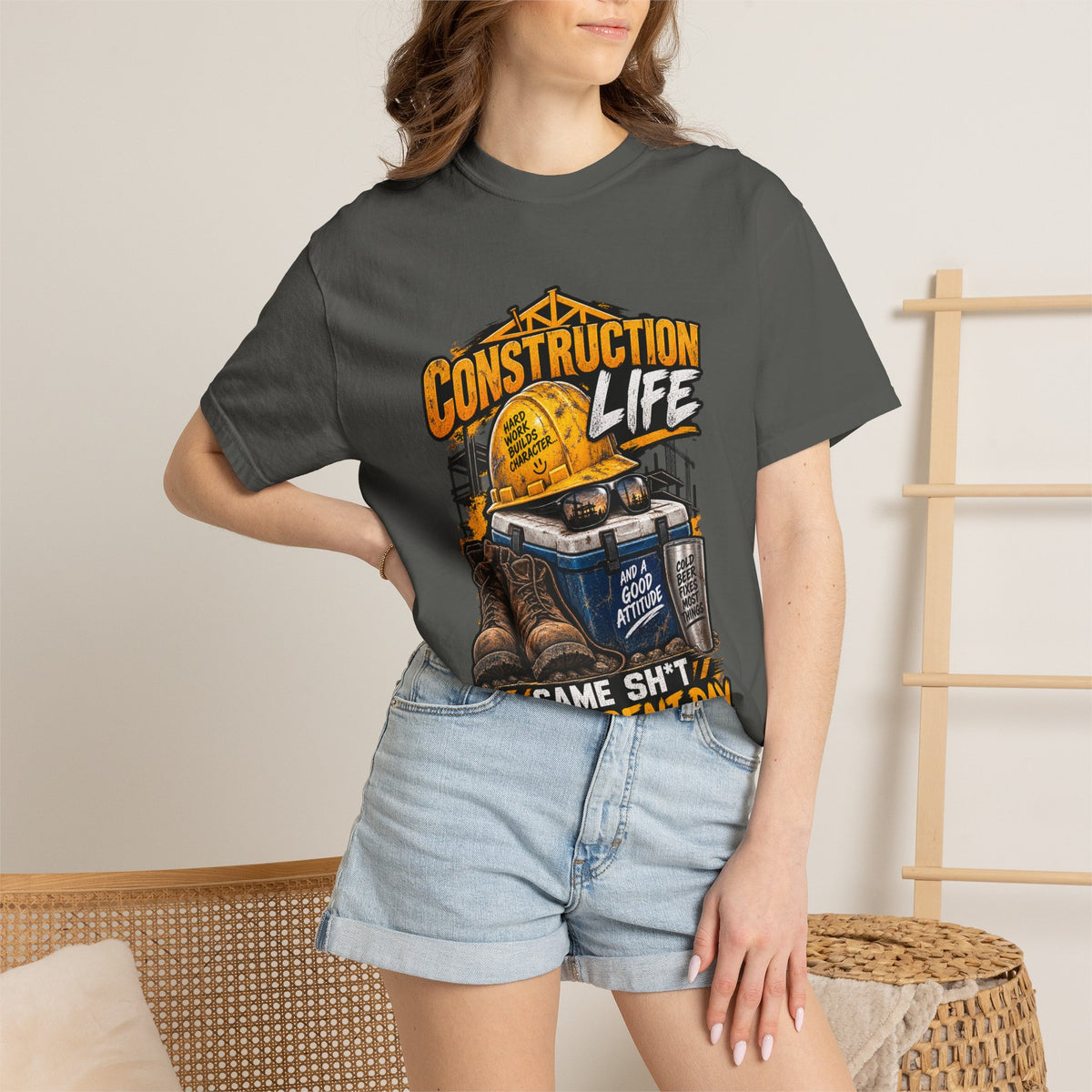 Construction Life T-Shirt — "Same Sh*t Different Day" Workwear Tee