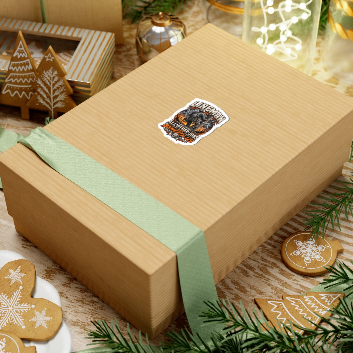 Lineman Vinyl Sticker — “Lineman Because All Other Jobs Are Beneath Us” Tough Outdoor Decal