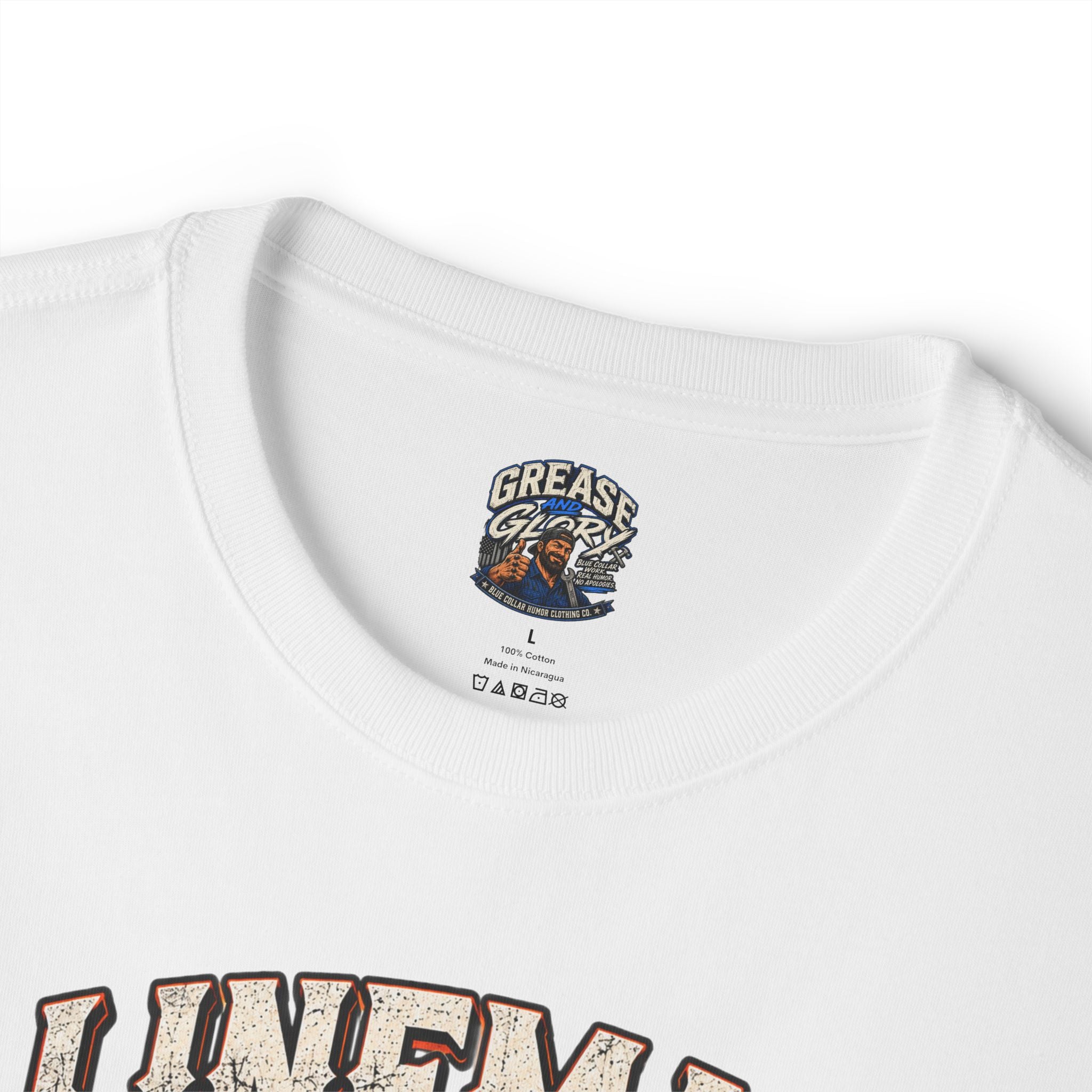 Lineman Graphic Tee — "Because All Other Jobs Are Beneath Us" Oversized Shirt