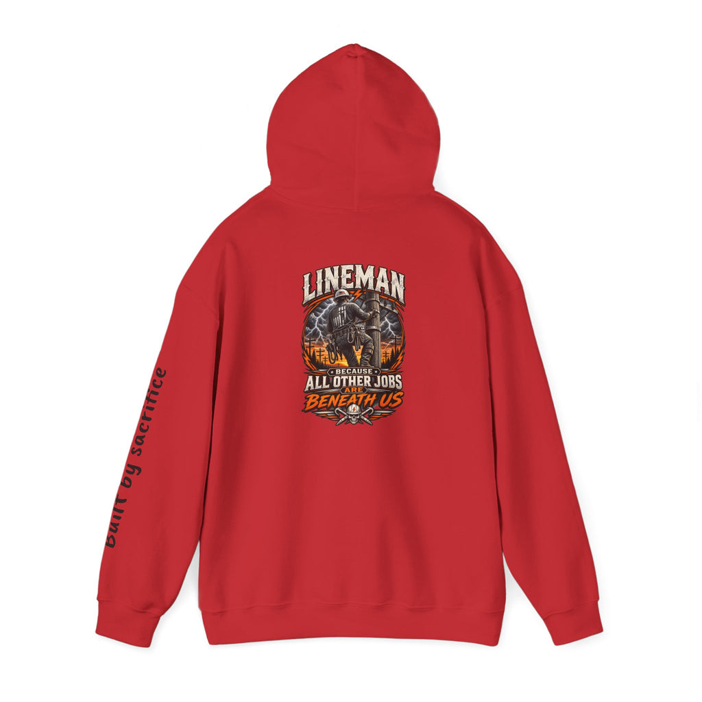 Lineman Hoodie - "Built By Sacrifice" Lineman Crew Graphic Pullover