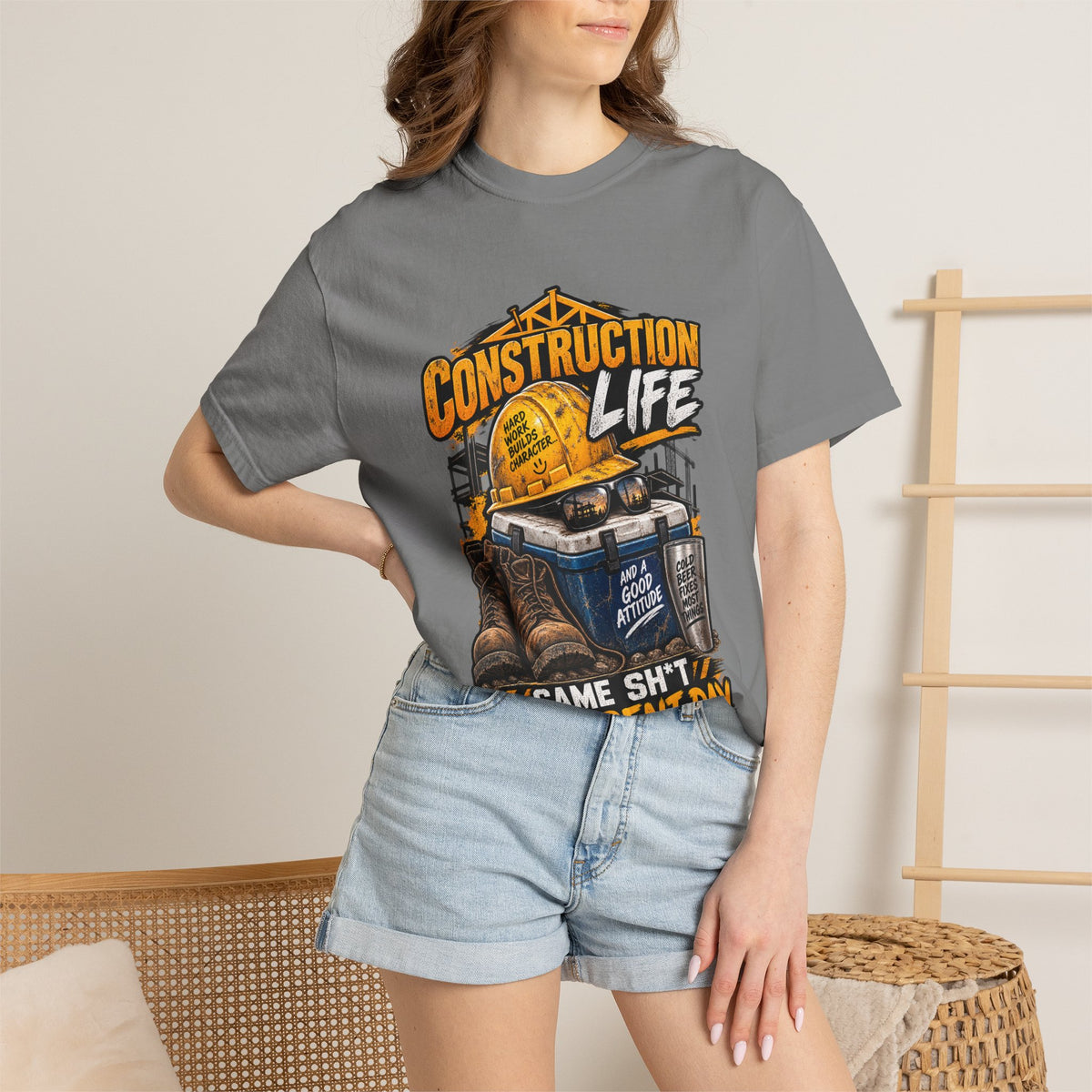 Construction Life T-Shirt — "Same Sh*t Different Day" Workwear Tee
