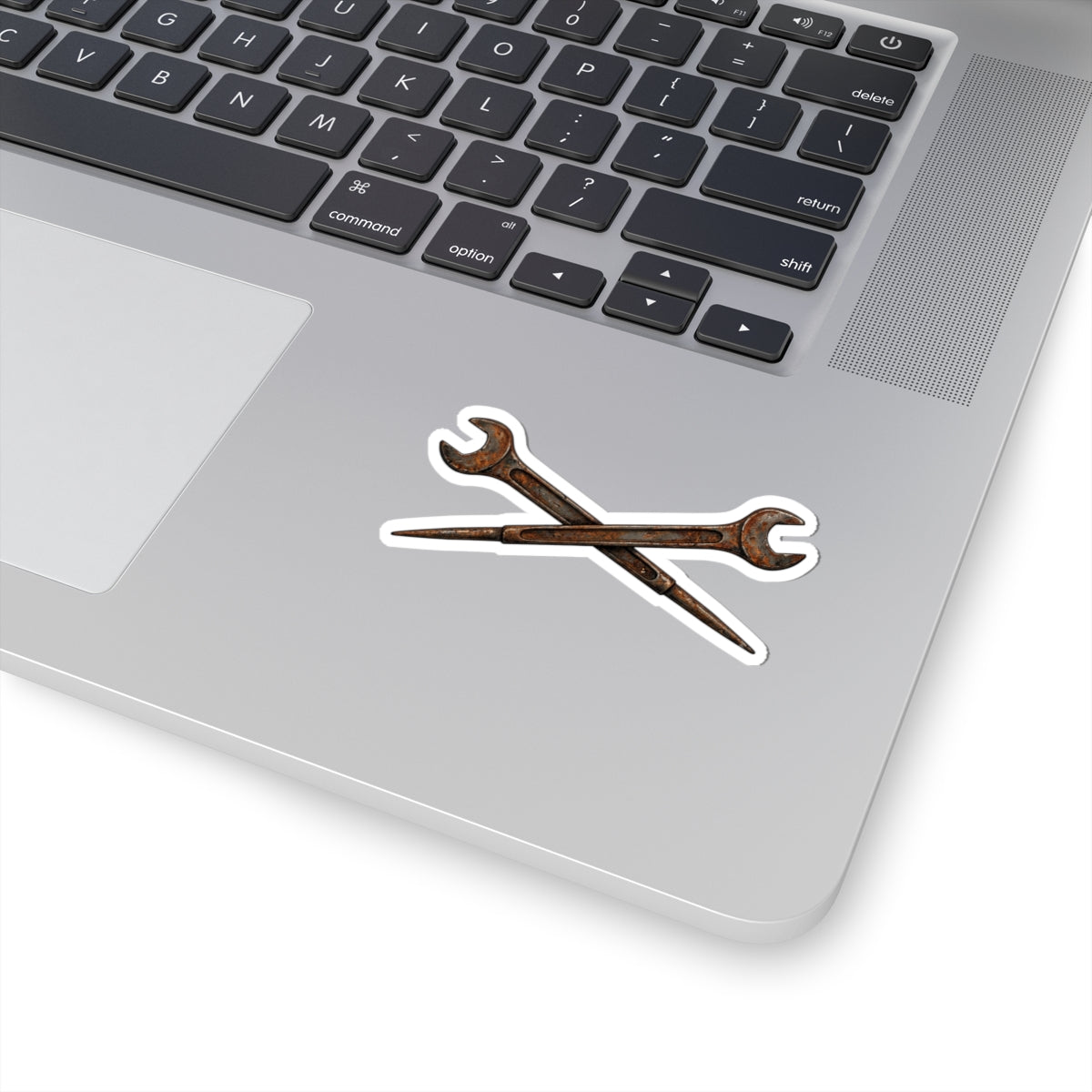 Crossed Wrenches Sticker — Mini Kiss-Cut Tool Decal for Laptops & Gear