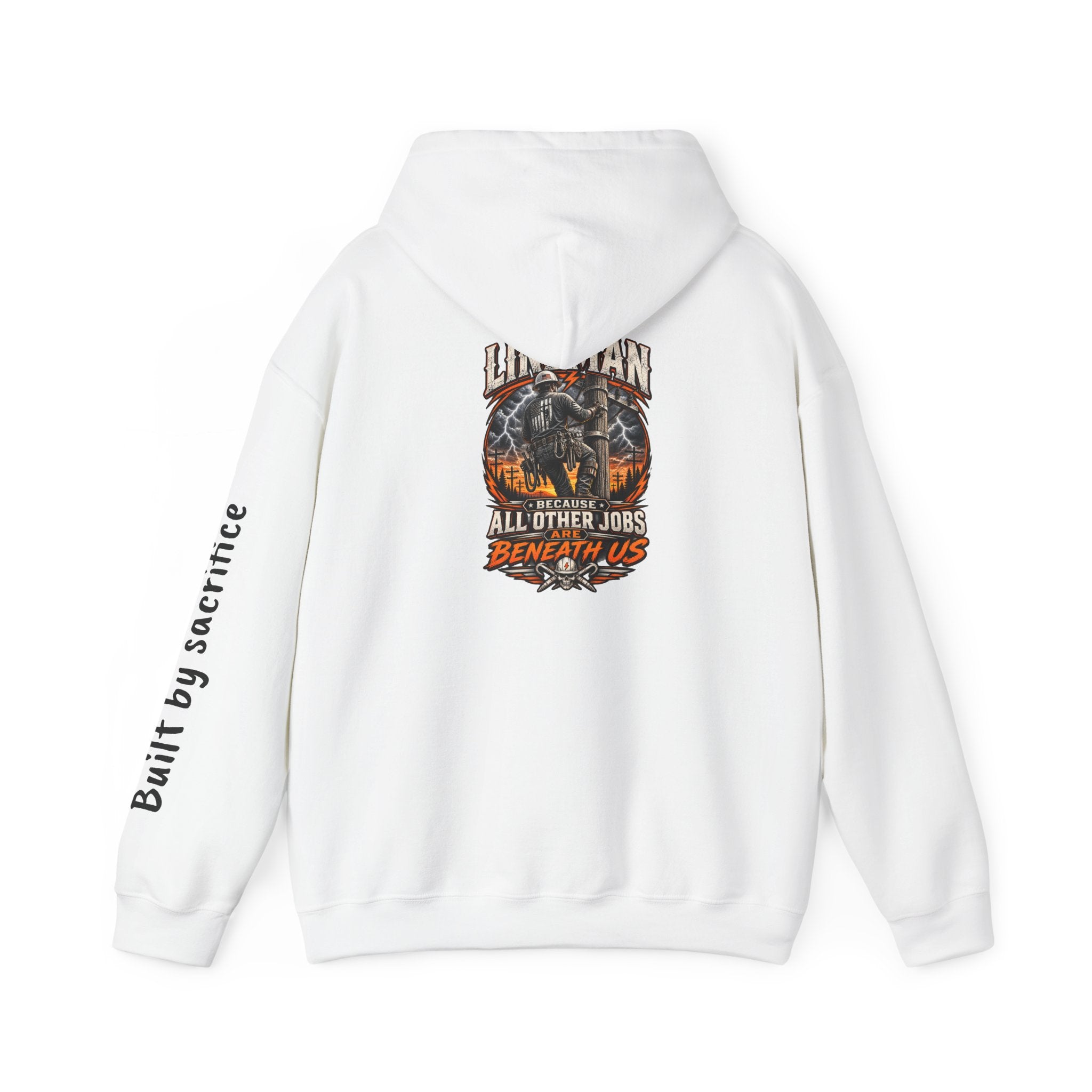 Lineman Hoodie - "Built By Sacrifice" Lineman Crew Graphic Pullover