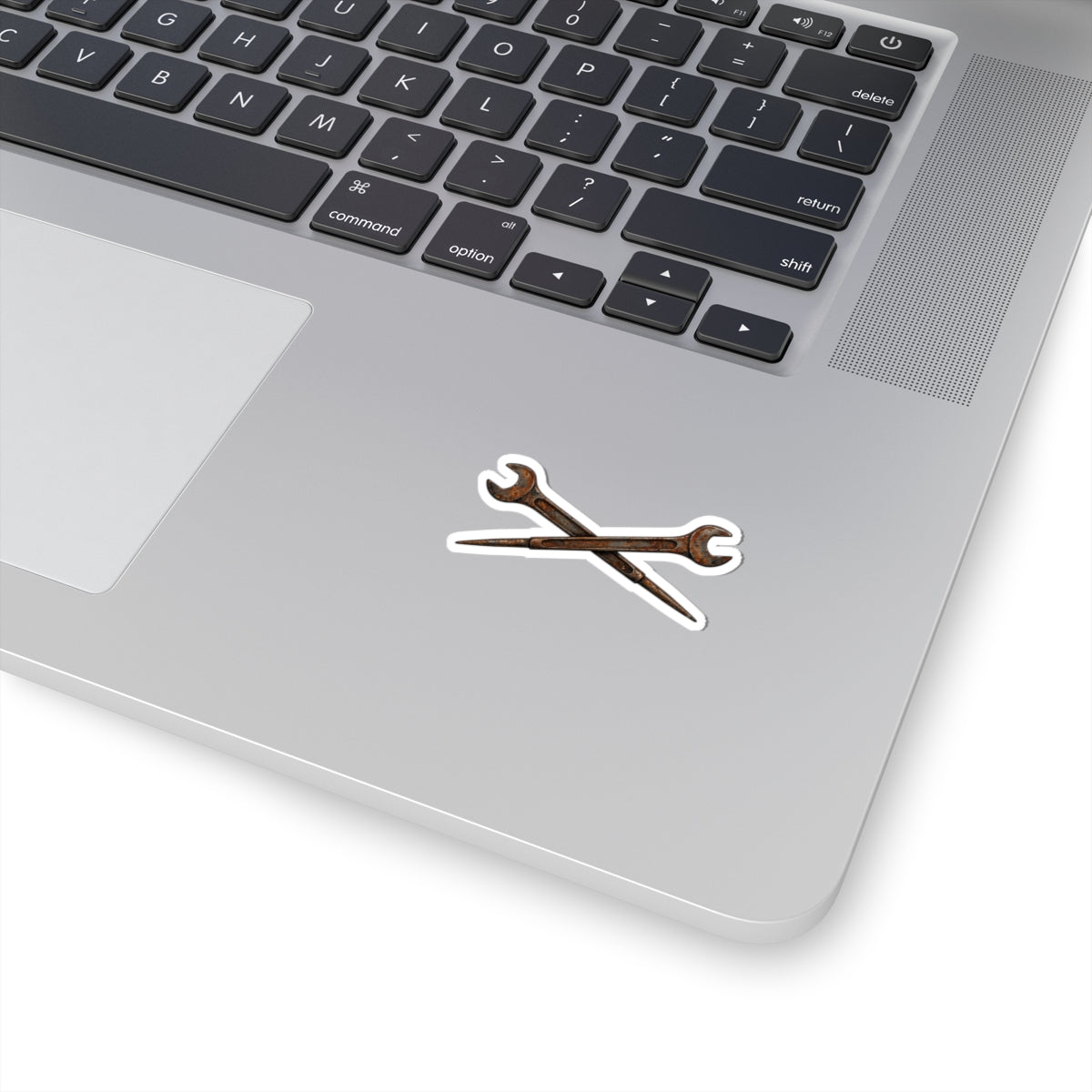 Crossed Wrenches Sticker — Mini Kiss-Cut Tool Decal for Laptops & Gear