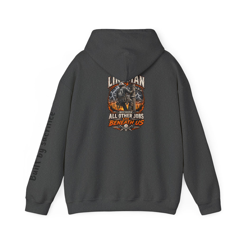 Lineman Hoodie - "Built By Sacrifice" Lineman Crew Graphic Pullover