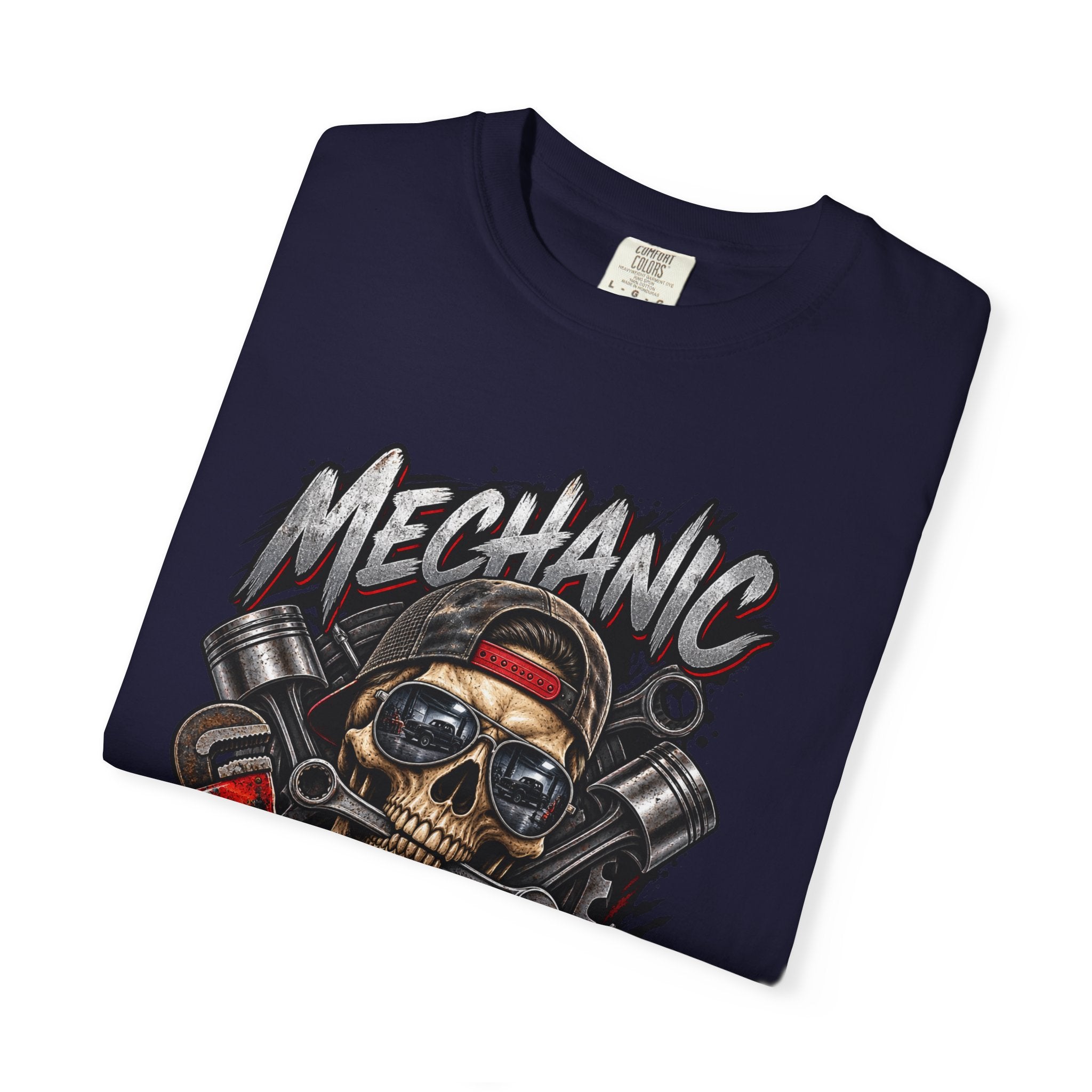 Mechanic Skull T-Shirt — "Fixin' What You Broke" Garage Tee
