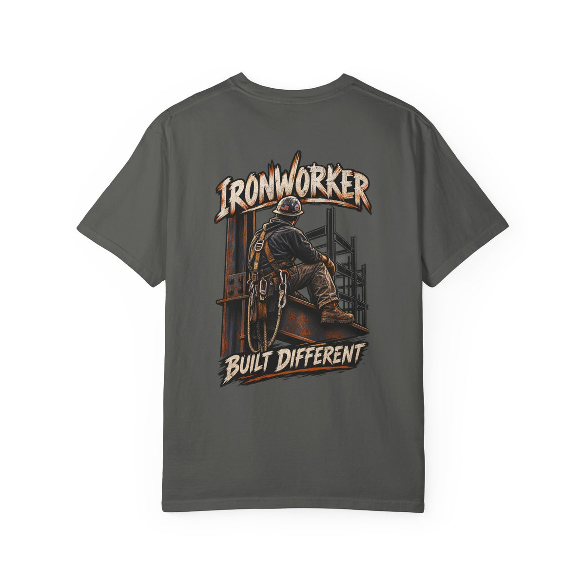 Ironworker T-Shirt – 'Built Different' Construction Crew Tee